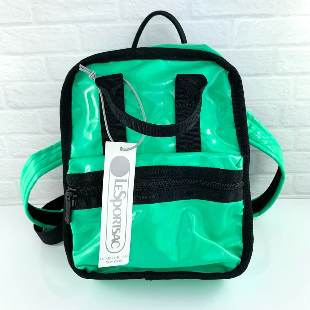 LeSportSac Gabrielle Micro Box Backpack Acid Mint $85 - Picture 2 of 8
